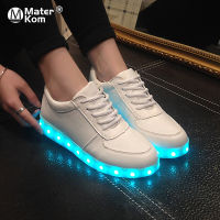 Size 27-46 Adult Unisex Womens&amp;Mens 7 Colors Kid Luminous Sneakers Glowing USB Charge Boys LED Shoes Girls Footwear LED Slippers