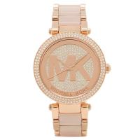 นาฬิกาผู้หญิง MICHAEL KORS Parker Crystal Pave Logo Dial Ladies Watch MK6176