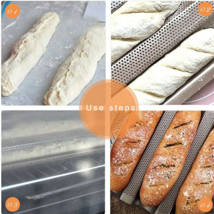 worth-buy-ร่องคลื่นขนมปังเครื่องมืออบขนมปังฝรั่งเศสอบแม่พิมพ์ขนมปังคลื่นถาดอบเค้ก-baguette-แม่พิมพ์กระทะอุปกรณ์เบเกอรี่
