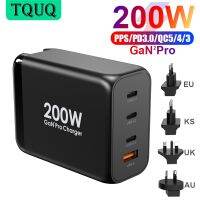 TQUQ 4-Port 200วัตต์ USB C ผนังชาร์จ,100วัตต์65วัตต์ PD 3.0 PPS Gan II Type C สถานีชาร์จอะแดปเตอร์ไฟฟ้าสำหรับ Macbook