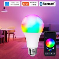 15W RGB ที่มีสีสัน E27โคมไฟกลางคืนบลูทูธแอปรีโมทคอนโทรลสำหรับของตกแต่งห้องนอนในบ้านเพลงซิงค์บรรยากาศเทศกาลโดยรอบ