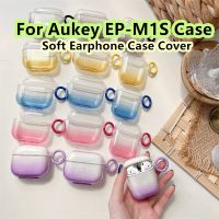 READY STOCK! For Aukey EP-M1S Case Gradient Purple &amp; Pink for Aukey EP-M1S Casing Soft Earphone Case Cover