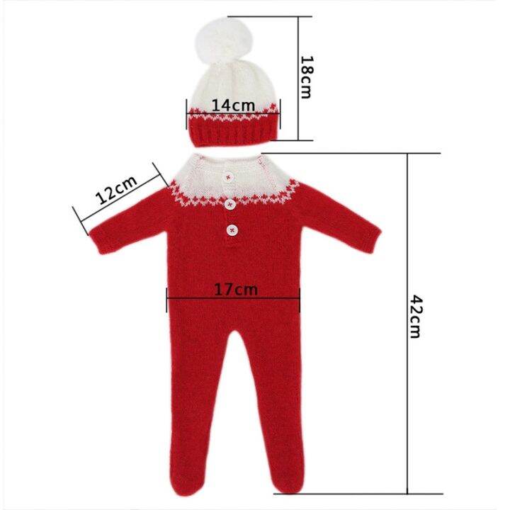 jiozpdn055186-cymmhcm-2-p-s-set-est-dio-fotografia-de-rec-m-nascidos-roupas-natal-chap-u-macac-o-infantil-foto-prop-acess-rios-crochet-knit-traje