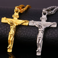 High quality Stainless Steel Cross INRI Crucifix Jesus Piece of Necklace Jewelry