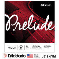 DAddario® Prelude J812 4/4M สายไวโอลิน แบบแยก สาย A / สาย 2  ของแท้ 100% (Violine String, Medium Tension, Solid Steel Core Aluminum Wound) ** Made in USA **