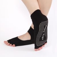 Women Yoga Socks Half Toe Non Slip Ladies Massage Sport Socks Half-fingers Cotton Warm Exercise Running Hose