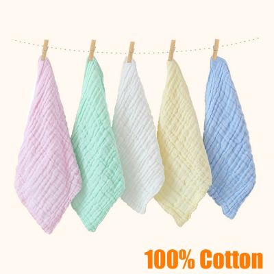 【CC】 5PCS Baby Cotton Muslin Squares 6 Layers Gauze Kid Facecloth Face Hand Soft Newborn Handkerchief