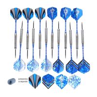 12 Pcs 22g Steel Tip Dart with Aluminium Shafts Professional Metal Dart with barrels Dart flights O-Ring and Dart Sharpener