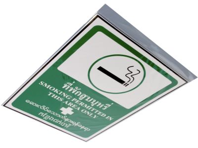 SA1757 ป้าย ส/ก สัญลักษณ์ 4 ภาษา ที่พัก smoking