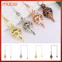 MUBAI รูปทรงกรวย จี้ลูกตุ้มเรกิ เป็นรูกลวง Amulet ลูกตุ้มโลหะทางจิตวิญญาณ การออกแบบใหม่ เครื่องมือทำนายดวง จี้ Dowsing ลูกตุ้มบำบัด ของตกแต่งบ้าน