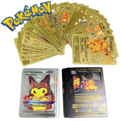 Pokemon Card Gold Energy Card Charizard Pikachu Rare Collection Battle Trainer Card Child Toys Gift English French Spanish