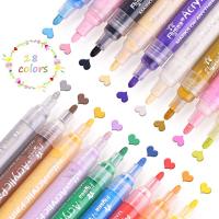 18 สีสีอะคริลิปากกาสำหรับหินภาพวาดเซรามิกแก้วไม้ผ้าผ้าใบแก้ว DIY หัตถกรรมทำวัสดุสมุดหัตถกรรมบัตรทำ. ปากกามาร์กเกอร์สีอะคริลิคมาตรฐาน (18 สี)