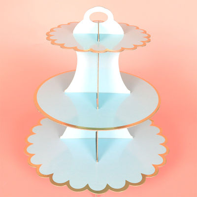 3-Tier Round Cardboard Cupcake Stand Dessert Tower Treat Pastry Cake Serving Platter Food Display