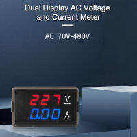 หน้าจอแสดงดิจิทัลสองระบบ AC แอมป์มิเตอร์วัดแรงดันไฟฟ้า AC70-480V/10A100A 0.56จอ LED นิ้ว