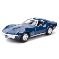 Maisto 1:24 1970 Corvette ยานพาหนะหล่อแบบคงที่สีฟ้าโมเดลรถของเล่นของสะสม