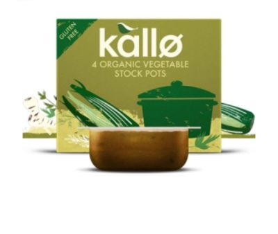 Import Foods🔹 Kallo 4 Organic Vegetable Stock Pots 96g แคโล น้ำสต๊อกผักออร์แกนิค สี่ชิ้นในหนึ่งกล่อง 96g