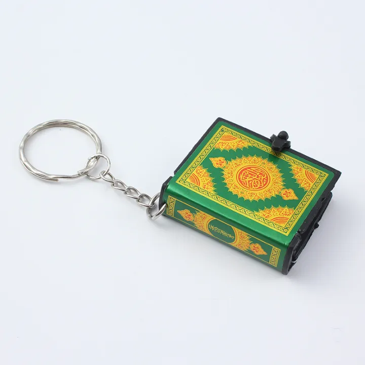 muslim-pendant-keychain-real-paper-keychain-mini-ark-keychain-resin-islamic-keychain-quran-book-keychain