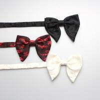 โบว์สีทึบผู้ชายสไตล์เกาหลีส่วนบุคคลโพลีเอสเตอร์ Jacquard ฮอร์นผูกโบว์