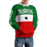 Somaliland เสื้อฮู้ด3D ธงชาติโพลีเอสเตอร์เย็นผู้ชายผู้หญิงเสื้อฮาราจูกุเสื้อสวมมีฮู้ดลำลองใช้ได้ทุกเพศ