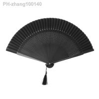 Bamboo Hand Fan Elegant Carved Hand Held Folding Fans Bamboo Wood Silk Folding Fans For Events