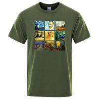 Van Gogh Works Sanskrit Tshirt Mens Breathable Tshirts Cotton T Shirt Tee Gildan