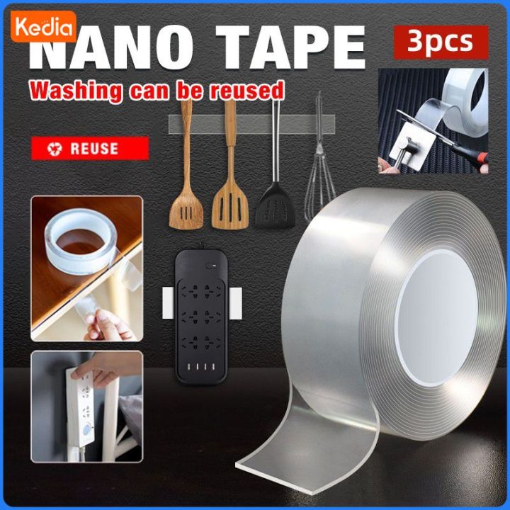 Reusable Nano Adhesive Tape, Nano Tape, Traceless Washable Adhesive Tape,  Multifunctional Traceless Double Sided