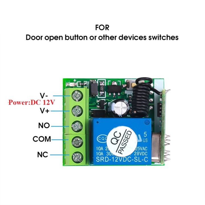 dc-12v-1ch-rf-relay-receiver-433mhz-universal-wireless-remote-control-switch-433-mhz-transmitter-button-module-diy-kit
