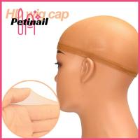 PETINAIL โบว์ติดผมยืดได้2ชิ้น/แพ็คสำหรับวิกส่วนหน้าลูกไม้ตาข่ายคลุมผมคอสเพลย์ตาข่ายคลุมผมที่มองไม่เห็นวิกยางยืดหมวกตาข่ายวิกตาข่ายละเอียด