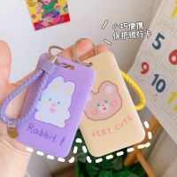 Cartoon Series Girl Cute Plastic Access Control Card Bank Card Set Women Creative Lanyard Lovers Portable Business Card Holder