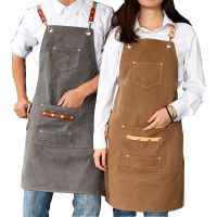 2021 New Thick Canvas Unisex Apron Bib Chef Kitchen Aprons for Women Men Coffee Shop Barber BBQ Bib working uniform Pipe Fittings Accessories