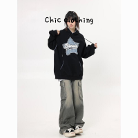 Chic Clothing  เสื้อฮู้ด เสื้อแขนยาวอบอุ่น หลวมและสบาย ๆ สไตล์ขี้เกียจย้อนยุคอเมริกัน 2023NEW WWY23912AE 37Z230915