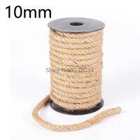 (Leisurely)10มม. 1M-100M เชือกปอธรรมชาติ Heavy Duty Twine Hemp Twisted Cord Macrame String DIY Craft Handmade งานแต่งงานตกแต่งบ้าน