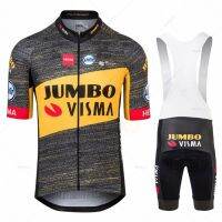 [High-end clothing} 2022 JUMBO VISMA ขี่จักรยานทีมเจอร์ซี่ชุดกางเกงขาสั้นสำหรับปั่นจักรยาน19D ชุด Ropa Ciclismo ผู้ชายฤดูร้อนจักรยานเสื้อกางเกง