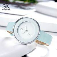 「Dark blue watch」Shengke นาฬิกาผู้หญิง,นาฬิกาหนังแฟชั่นมินิมอลนาฬิกาผู้หญิงบางพิเศษ39; S นาฬิกา Reloj Mujer