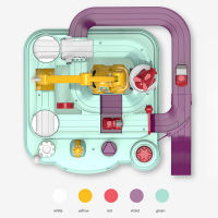 24รถการผจญภัยรถไฟของเล่นติดตามเกมแข่งรถสมองวิศวกรรมรถไฟพื้นที่รุ่นเด็กอินเตอร์แอคทีการศึกษา Montessori ของขวัญ