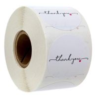 hot！【DT】☈☫  50pcs/wad Round paper label thank you scrapbook 1 inch wedding envelope seal handmade