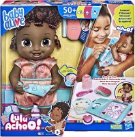 Baby Alive Lulu Achoo Doll,  Interactive Doctor Play Toy with Lights, Sounds, Movements and Tools, Black Hair