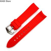 XIASI Store 18mm 19mm 20mm 21mm 22mm 24mm Silicone Watch Band Universal Elbow Arc Strap Wristband for Casio Seiko Rubber Bracelet Mens Watches Strap