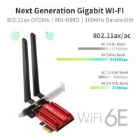 Wi-Fi 6E Intel AX210ไร้สาย Bluetooth5.2 Wi-Fi อะแดปเตอร์ Pcie 2.4/5/6Ghz 5374Mbps การ์ดเครือข่าย Wifi MU-MIMO 802.11Ax Windows 10