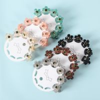 6PCS Transparent Flower Small Hair Claws Clips Women Girls Rhinestones Pearl Mini Crab Hair Clamps Sweet Childs Hair Accessories Cups