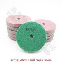 DIATOOL 10pcs 100MM Sponge Diamond Polishing Pads for marble soft Stone Grit 1000 New type Wet sanding discs