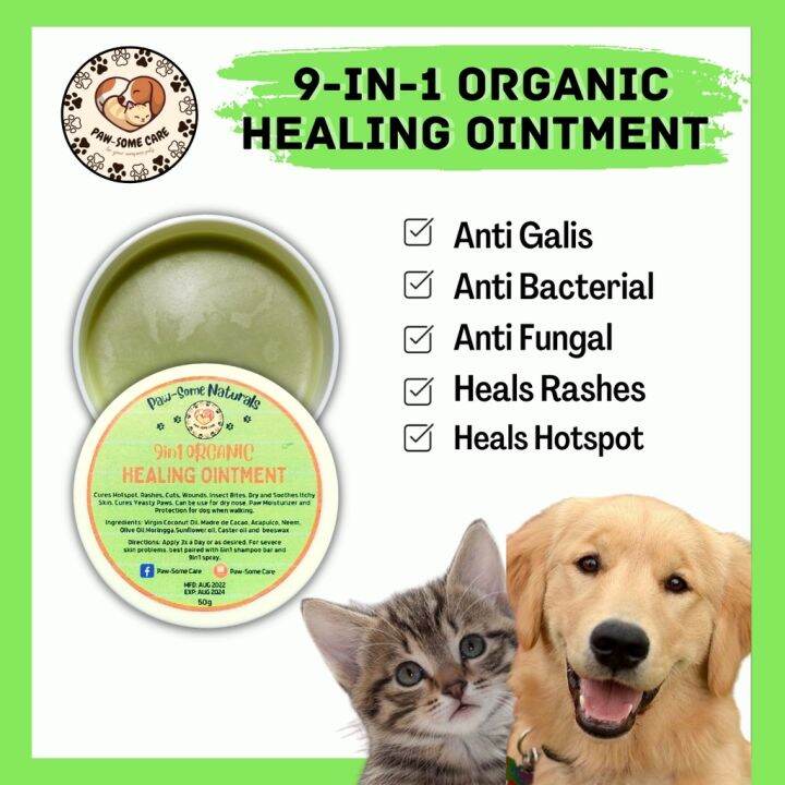 PawSome 9in1 Pet Healing Ointment for Cats and Dogs Cures Rashes and Hotspot Boost Hair Growth