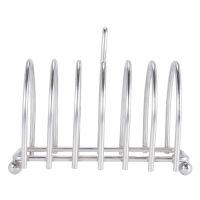 Toast Bread Rack Holder 6 Slice Stainless Steel Toast Rack with Ball Feet and Loop Carry Handle