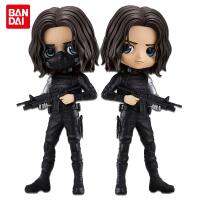 Orignal Bandai Banpresto Q Posket Marvel Avengers ฤดูหนาวทหาร Bucky ผลกระทบตุ๊กตาอนิเมะโมเดลของเล่นเด็กตุ๊กตาขยับแขนขาได้