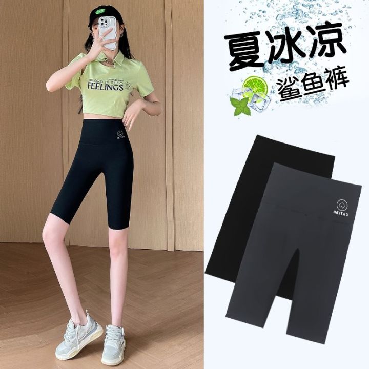 the-new-uniqlo-summer-thin-five-point-shark-pants-womens-outer-wear-anti-skid-cycling-pants-shorts-belly-reducing-buttocks-barbie-leggings