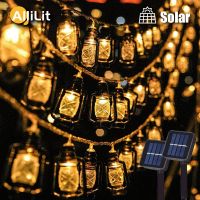 ▩﹉ 1 2PC LED Solar String Light Outdoor Waterproof Christmas Decoration 30 Bulbs Retro Camping Tent Garland Garden Party Fairy Lamp