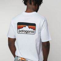 ☃เสื้อยืด PATAGONIA Tm เทรนด์เสื้อยืดผ้าฝ้ายโจ๊กเกอร์หลากหลายอารมณ์พิมพ์ลายสีเขียวความหนาแน่นสูง38868ผู้ชายและผู้หญิง