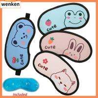 WENKEN 1Pcs ผ้าปิดตาตอนนอน ปิดตา ผ้าไหมสีขาว ระบายอากาศได้ระบายอากาศ แผ่นปิดตา น่ารักน่ารักๆ แบบสุ่มสไตล์ แผ่นปิดตาการ์ตูน