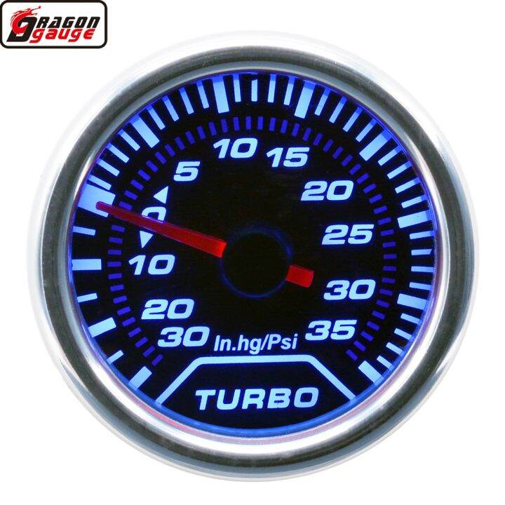 Dragon 52mm Blue Light Auto Car Mechanical Pointer Turbo Boost Gauge