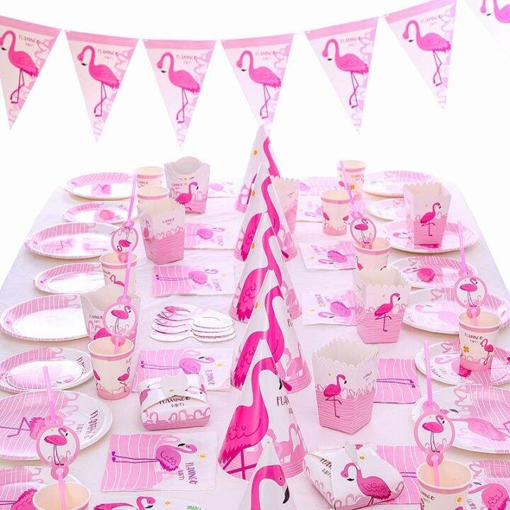 flamingo-party-paper-plates-straws-disposable-tableware-birthday-party-decorations-kids-adult-baby-shower-wedding-party-supplies